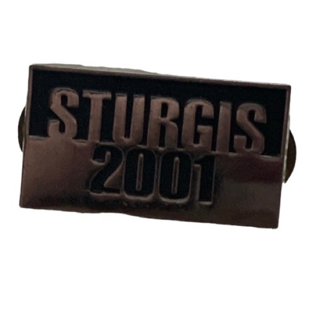 2001 STURGIS Motorcycle Rally Harley Davidson Hat Lapel Jacket Pin Silver Black
